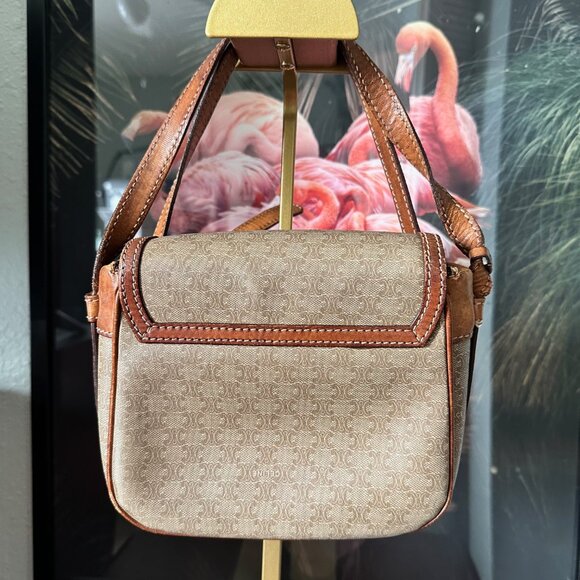 Céline Macadam Canvas‎ Crossbody Bag - Vintage in Beige/Brown EUC - Picture 2 of 10